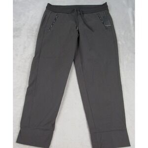 Vina Pants Women Large Olive Drawstring Zip Pockets 32x25 Ankle Joggers Hike NEW